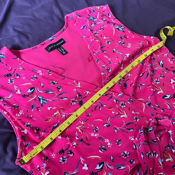 Addition Elle Size 1X pink floral knee length dress - Picture 6 of 8